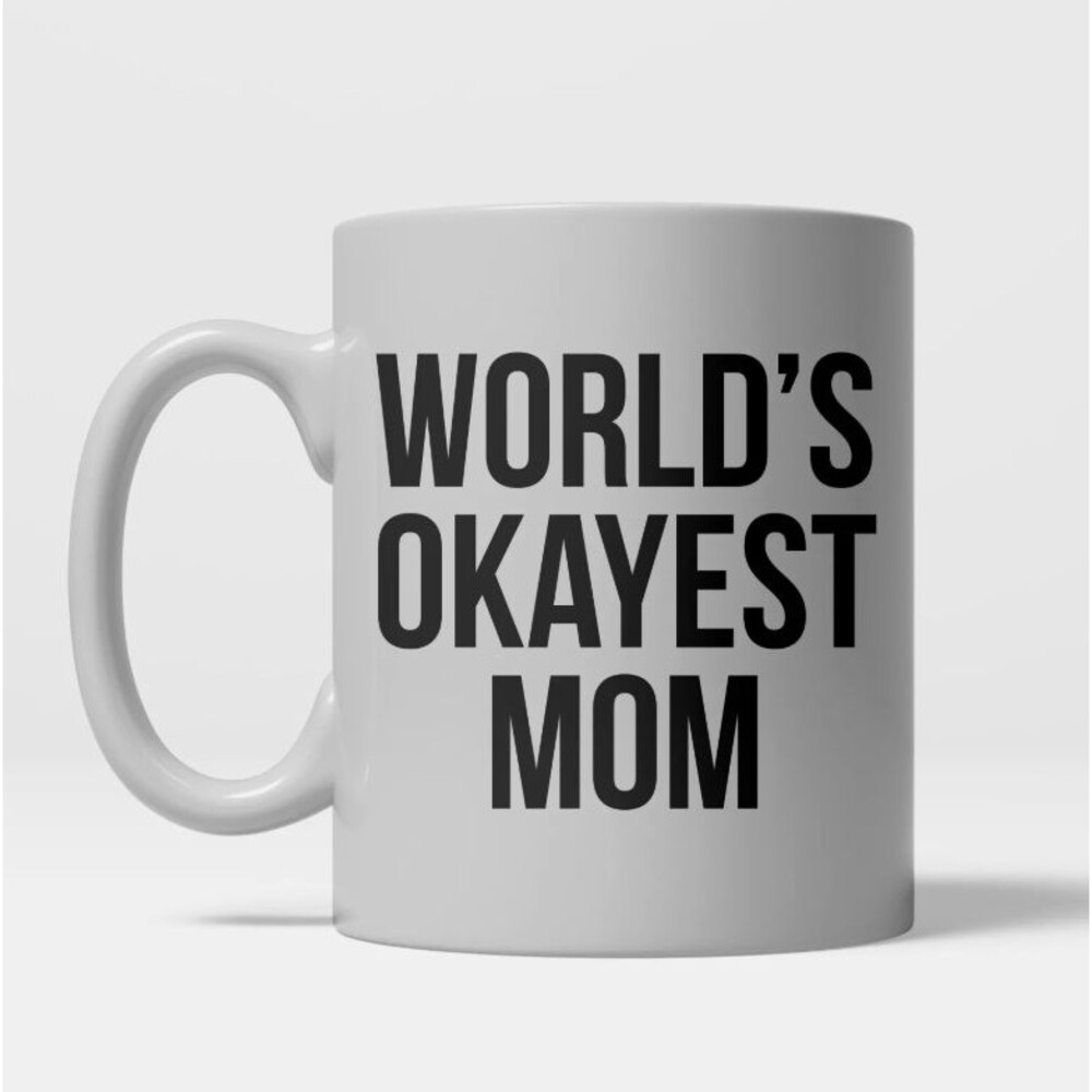 Worlds Okayest Mom Mothers Day Ceramic Coffee Funny Drinking Mug 11oz Cup